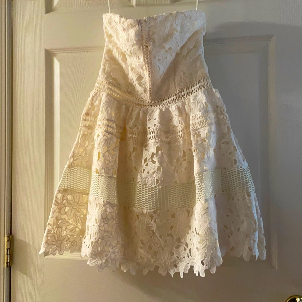 Strapless lace dress